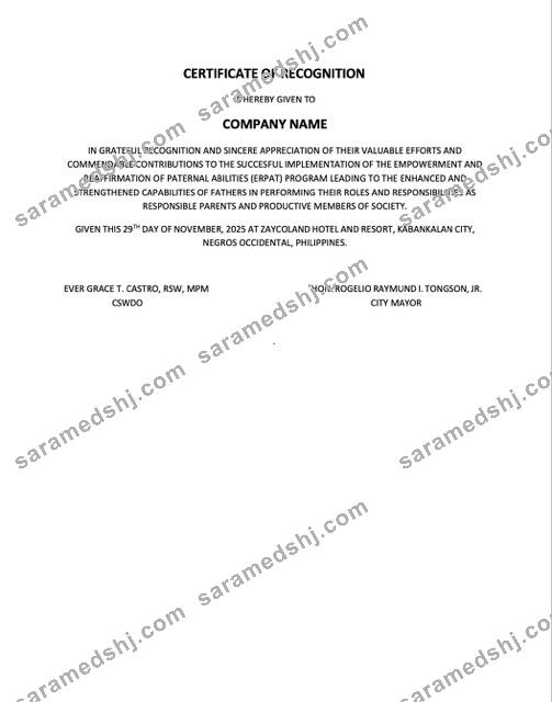 Philippines certificate of recognition Word and PDF template